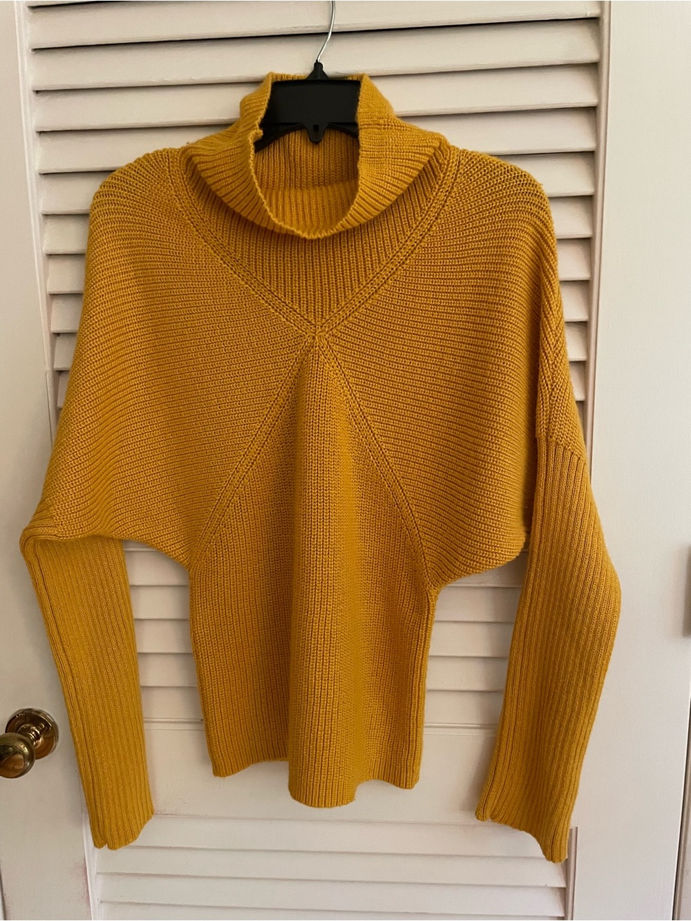 Women's Mustard Turtleneck Sweater Vintage Focus Lifestyle